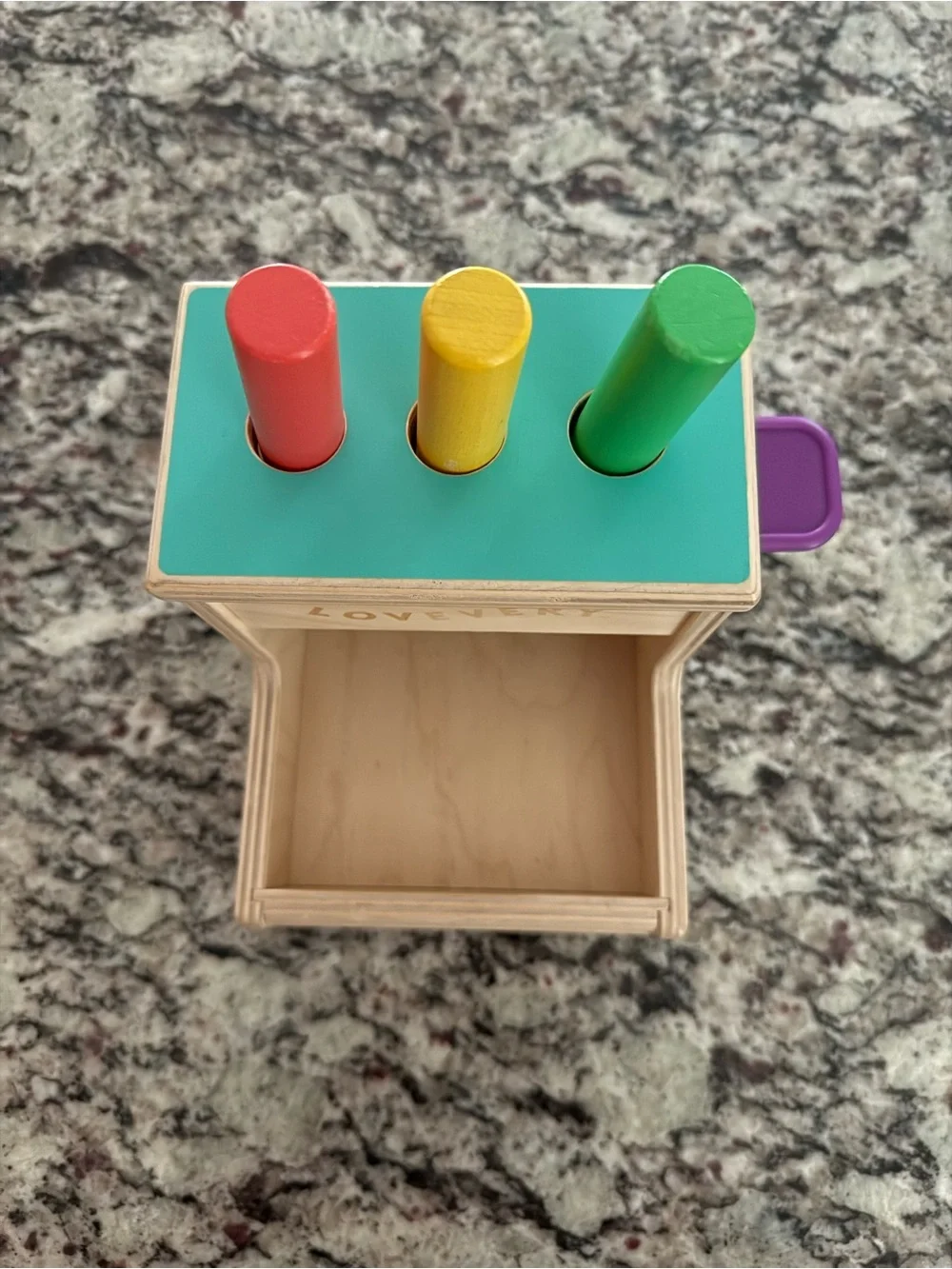 LOVEVERY Wooden Peg Drop Toy Montessori Toddler Learning Toy
